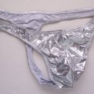 R973 HOT SEXY MEN THONG METALLIC Printed Silver