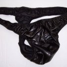 R973 HOT SEXY MEN THONG Pleather Printed Black