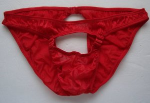 RC397 HOT MEN SHINY SHEER DARING FRONT & BACK OPEN red