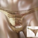 K326G HOT SEXY MEN SKIMPY POUCH THONG Metallic Gold