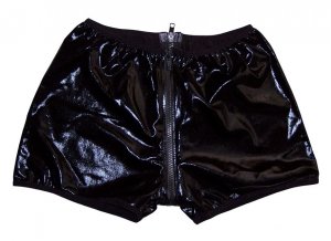RF978 HOT SEXY MEN HIPSTER BOXER BRIEF Pleather Zipper