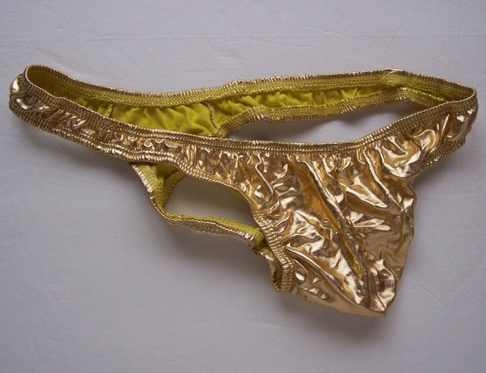 K358A HOT SEXY MEN THONG SHINY METALLIC Gold