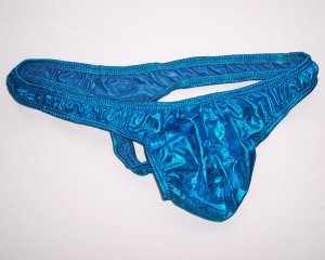 K358A HOT SEXY MEN THONG SHINY METALLIC Turquoise