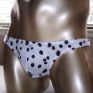 K318D HOT MEN SEXY VELVET BIKINI LOW RISE Black Dotted