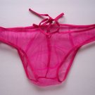 Ky008 HOT SEXY MEN BIKINI BRIEF C-THRU SHEER Fuchsia