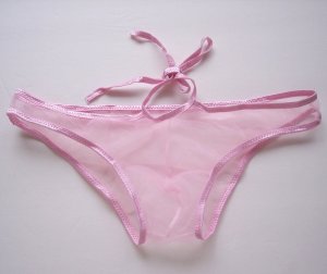Ky008 HOT SEXY MEN BIKINI BRIEF C-THRU SHEER Pink
