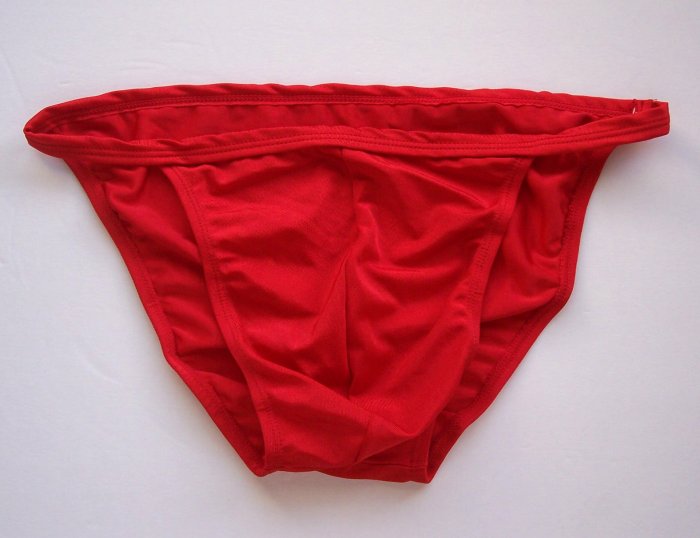 RA436 Hot Sexy Men String Bikini Shiny Swim Tricot Red