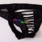 K347 HOT SEXY MEN C-Thru Thong Crotch Hole Front Open Black