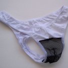 G04 Hot Men Sexy Mini Thong Skimpy C-thru Fishnet Pouch White