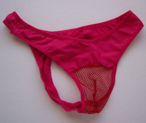 G04 Hot Men Sexy Mini Thong Skimpy C-thru Fishnet Pouch Rose