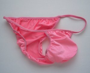 K448 MEN STRING BIKINI CONTOURED POUCH TANGA  Pink  M