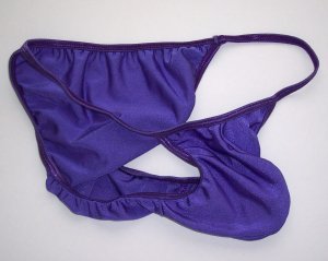 K448 MEN STRING BIKINI CONTOURED POUCH TANGA  Purple  M