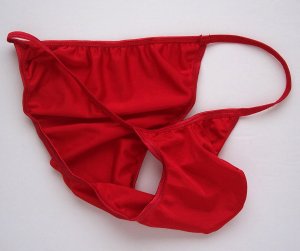 K448 MEN STRING BIKINI CONTOURED POUCH TANGA red Small