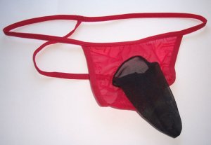 R924 HOT SEXY Men String Pouch Sleeve Sheer Tool Wear red/black