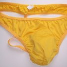 KZL3441 HOT SEXY MEN POUCH STRING THONG SOFT TRICOT gold yellow