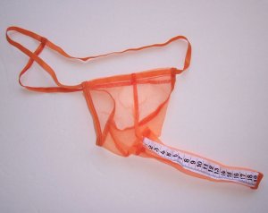 K302 HOT SEXY MEN STRING THONG POUCH MEASURE Sleeve Fun orange