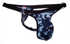 G11 HOT MEN STRING THONG PRINTED camo blue