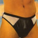 H129 HOT MEN BIKINI Mesh side panel Soft shiny black