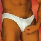 H343 Hot Men Bikini Soft Smooth w/ Zipper White