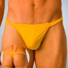H1503 HOT SEXY MEN POSING STRING POUCH THONG Silky Yellow
