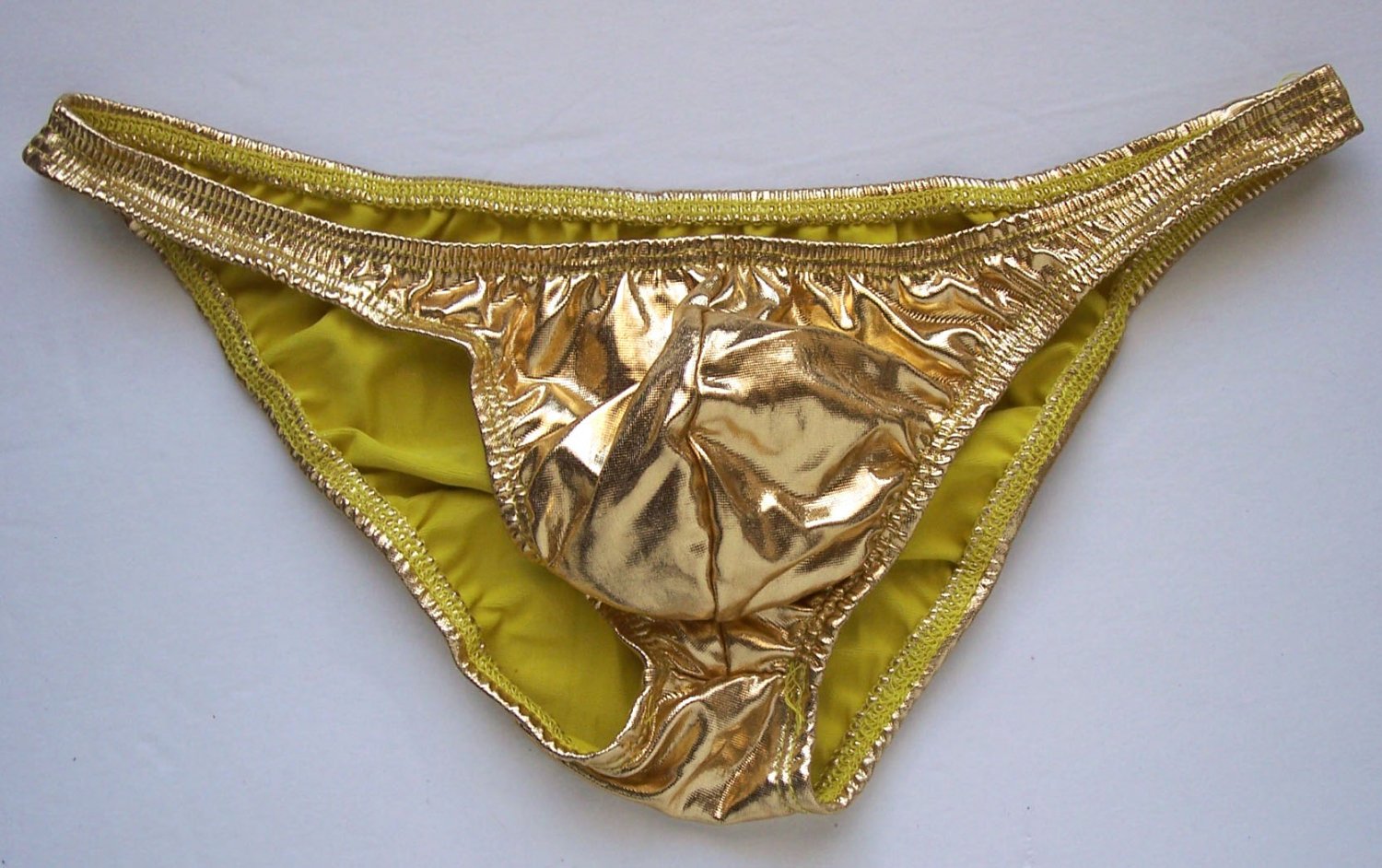 K318r Metallic Men Sexy Swimwear Tricot Bikini Low Rise Gold