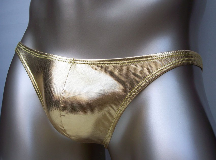 K318r Metallic Men Sexy Swimwear Tricot Bikini Low Rise Gold