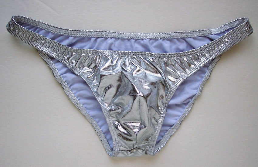 K318R Metallic MEN SEXY SWIMWEAR TRICOT BIKINI LOW RISE Silver