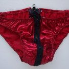 K365 HOT MENs Sexy Metallic BIKINI Zipper POUCH Shiny Red