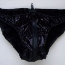 K365 HOT MENs Sexy Pleather BIKINI Zipper POUCH Shiny Black