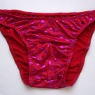 R1711 HOT MEN STRING BIKINI Metallic Dots Printed Red Fushcia-Dot