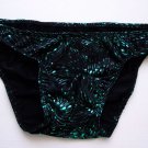 R1711 HOT MEN STRING BIKINI Metallic Dots Printed Black Green-swirls