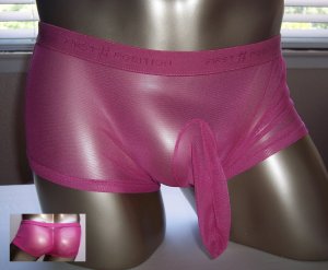 RG638B Hot Mens Mesh Trunk Boxer Brief Sleeve Rose