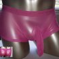 RG638B Hot Mens Mesh Trunk Boxer Brief Sleeve Rose