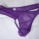 N3012 HOT MEN T-BACK THONG MESH NET SEMI C-THRU Violet