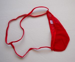 N3022A HOT MEN C-THRU MESH G-STRING THONG POUCH Red