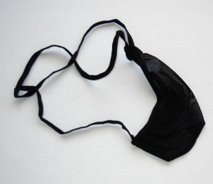 N3022A HOT MEN C-THRU MESH G-STRING THONG POUCH Black