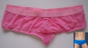 K359B MENs SEXY HIPSTER PANTIES BIKINI Silky Low Rise PINK