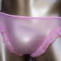 R466 HOT SEXY MEN MESH T-BACK THONG C-thru Ruffle Pink