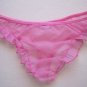 R466 HOT SEXY MEN MESH T-BACK THONG C-thru Ruffle Pink