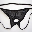 N2022 HOT MEN C-THRU MESH JOCK STRAP POUCH HOLE Black