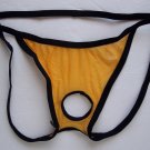 N2022 HOT MEN C-THRU MESH JOCK STRAP POUCH HOLE Gold