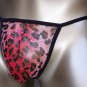 GM006 String Thong Leopard Printed Mesh Posing Pouch Red