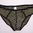 N3619 HOT SEXY MENs String Bikini Striped Small Pouch yellow/white/black