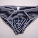 N3619 HOT SEXY MENs String Bikini Striped Small Pouch gray/black