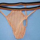 G8856 Hot Mens String Thong C-thru Stripe Posing Pouch brown