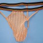 G8856 Hot Mens String Thong C-thru Stripe Posing Pouch brown
