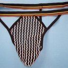 G8856 Hot Mens String Thong C-thru Stripe Posing Pouch black