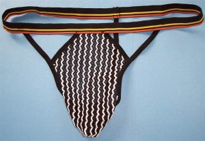 G8856 Hot Mens String Thong C-thru Stripe Posing Pouch black