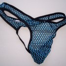 G3007 Hot Sexy Men Thong 2-tone Small Holes String back blue/black