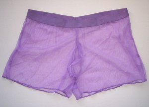 K339 Tulle Net Boxer Brief w/ Contoured Shape Pouch Violet Size: L